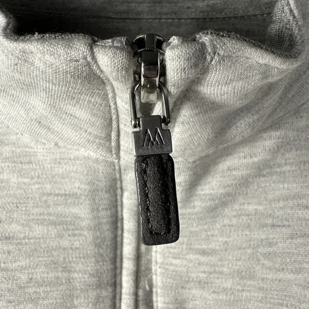 Mizzen+Main Quarter Zip Mens Medium Gray Proflex 1/4 Zip Pullover 1PO-0550 - Picture 3 of 8